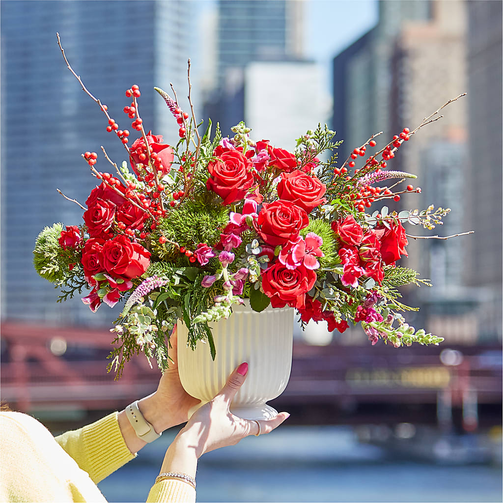 Big Red Bow Bouquet – SKIPS FLORIST & GIFTS, Toms River NJ