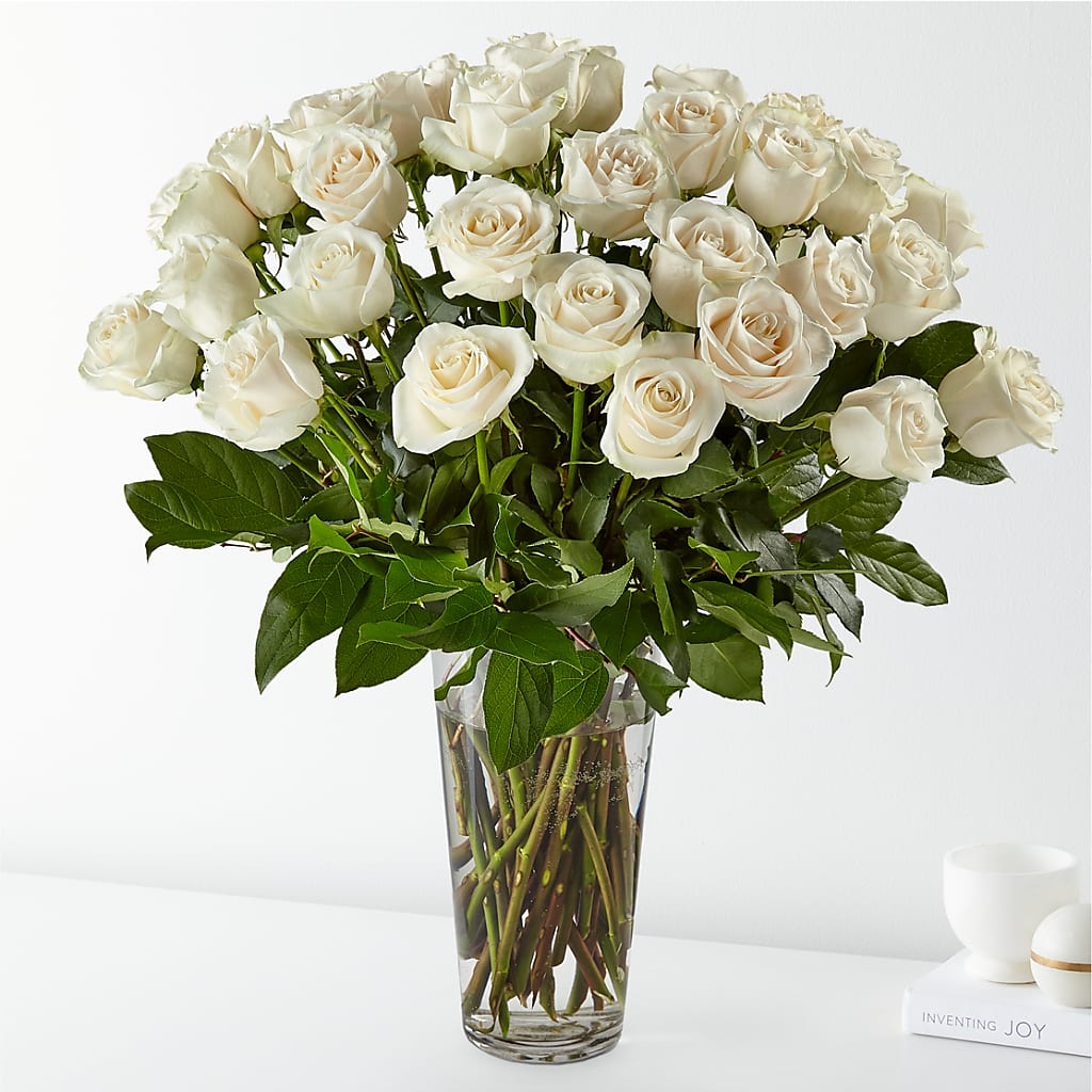 Long Stem White Rose Bouquet – SKIPS FLORIST & GIFTS, Toms River NJ