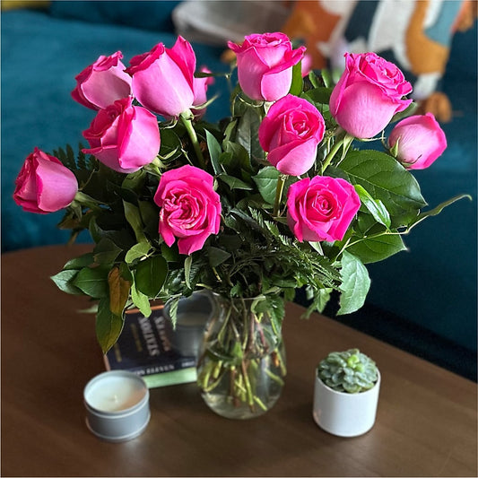 Long Stem Pink Rose Bouquet – SKIPS FLORIST & GIFTS, Toms River NJ