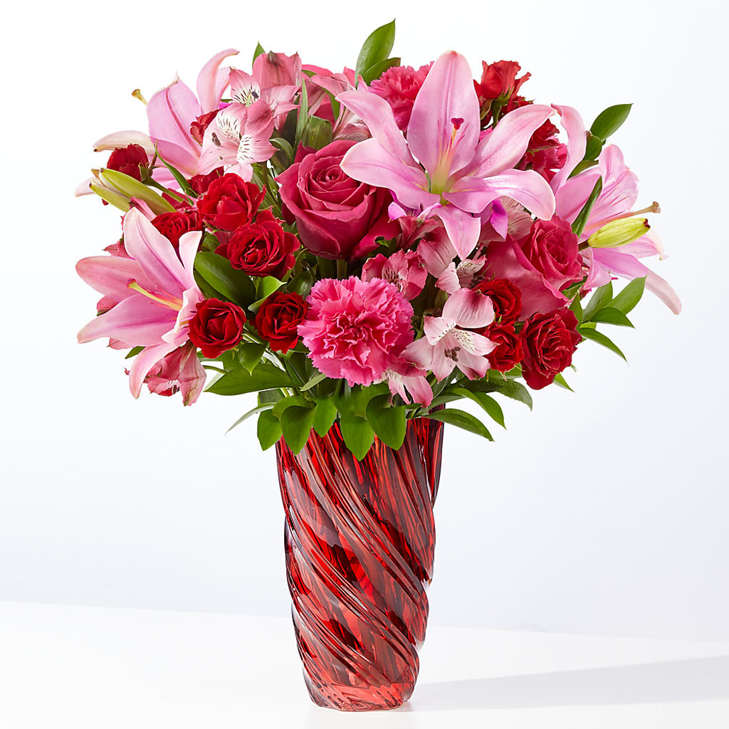 In Love Bouquet with Luxe Swirl Vase – SKIPS FLORIST & GIFTS, Toms River NJ
