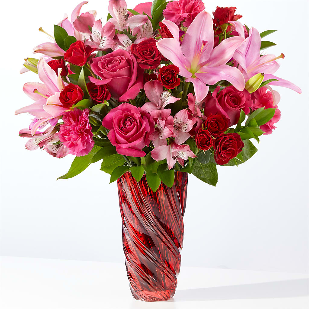 In Love Bouquet with Luxe Swirl Vase – SKIPS FLORIST & GIFTS, Toms River NJ