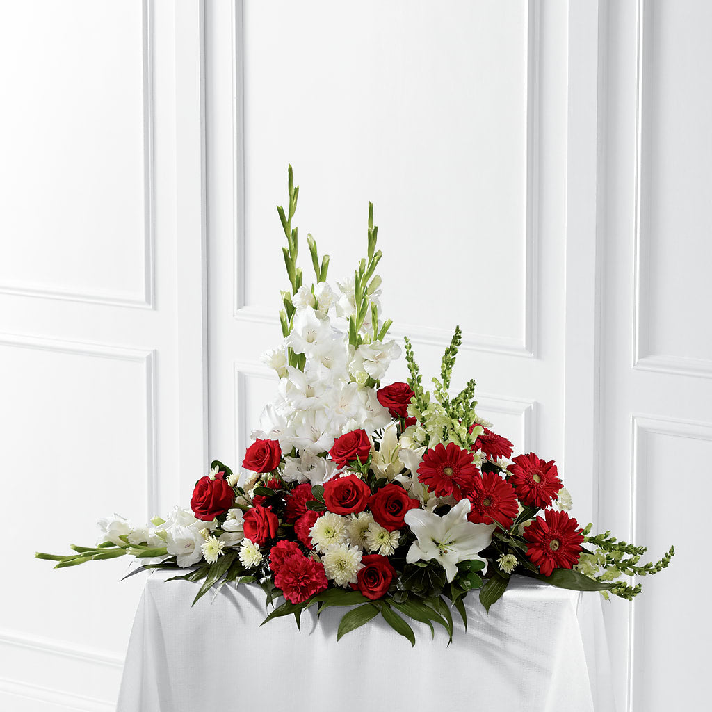 Crimson & White Arrangement – SKIPS FLORIST & GIFTS, Toms River NJ