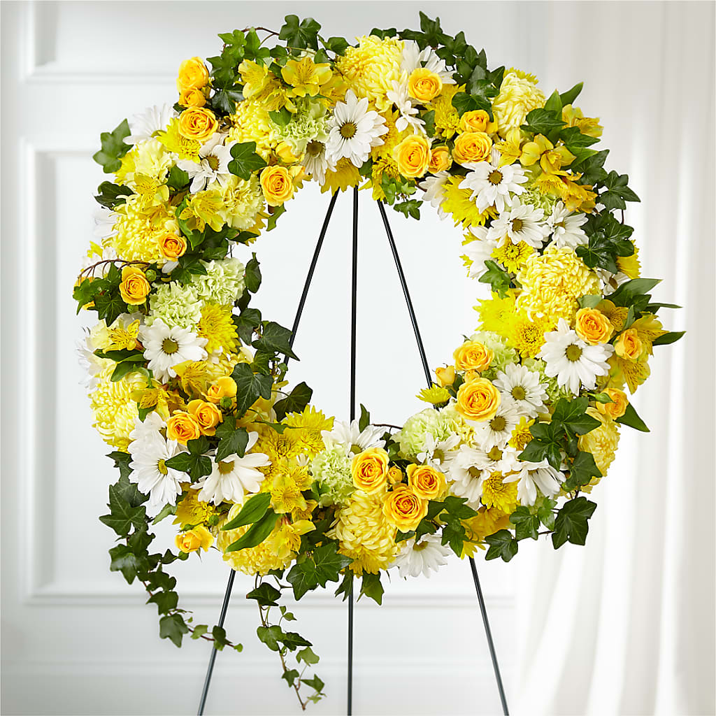 Golden Remembrance Wreath – SKIPS FLORIST & GIFTS, Toms River NJ
