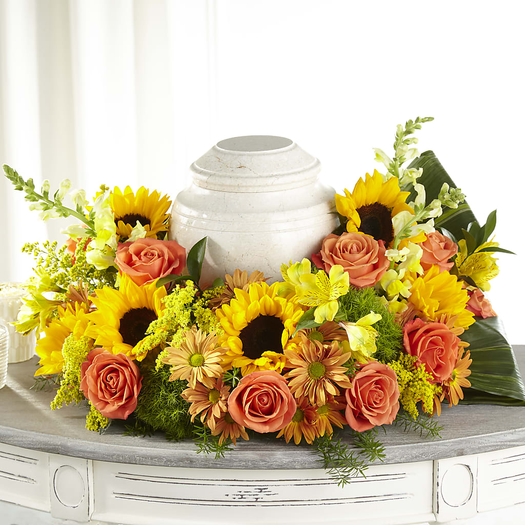 Faithful Sunflower Cremation Adornment – SKIPS FLORIST & GIFTS, Toms River NJ