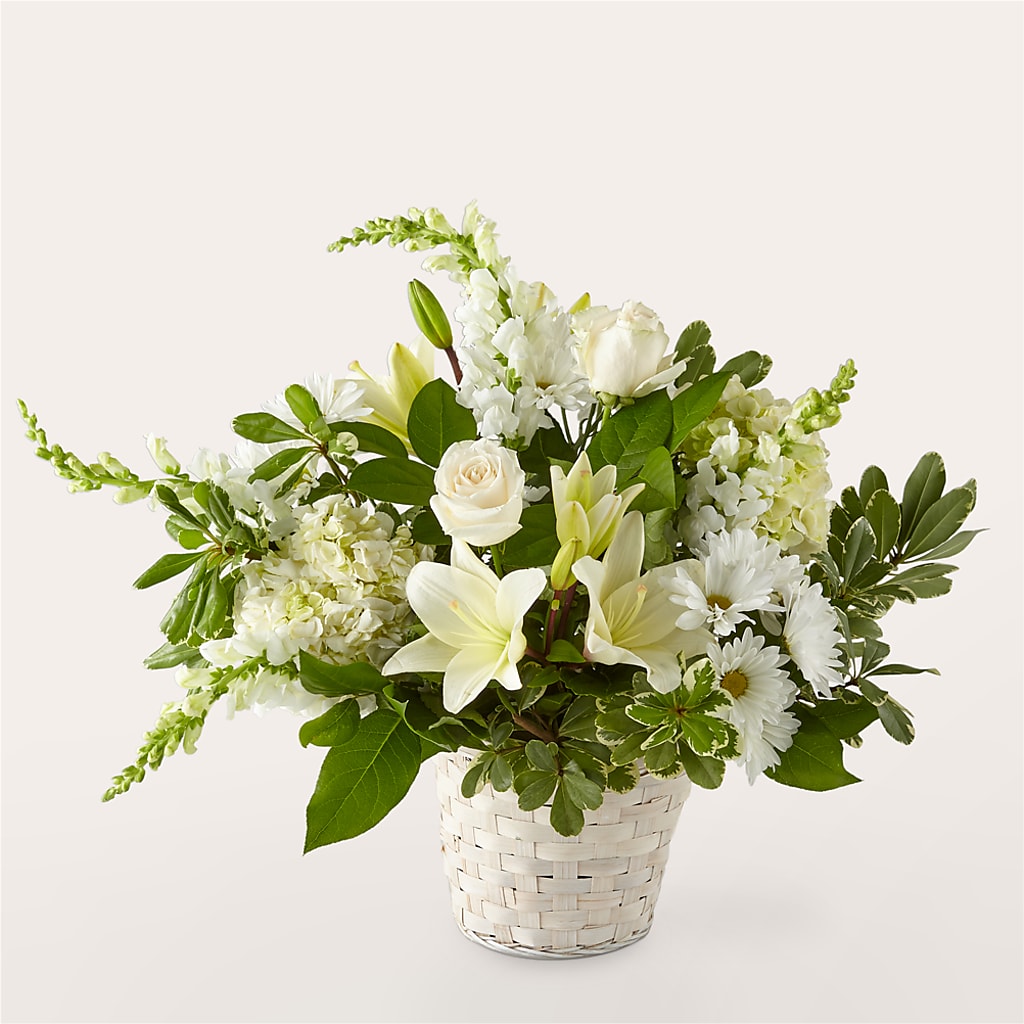 Ivory Elegance Floral Basket – SKIPS FLORIST & GIFTS, Toms River NJ