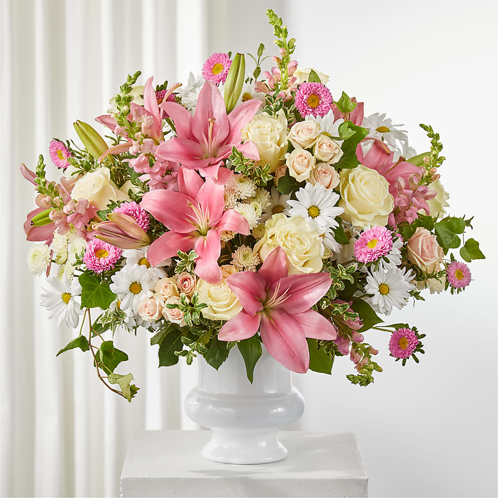 Empathetic Blooms Urn Arrangement – SKIPS FLORIST & GIFTS, Toms River NJ