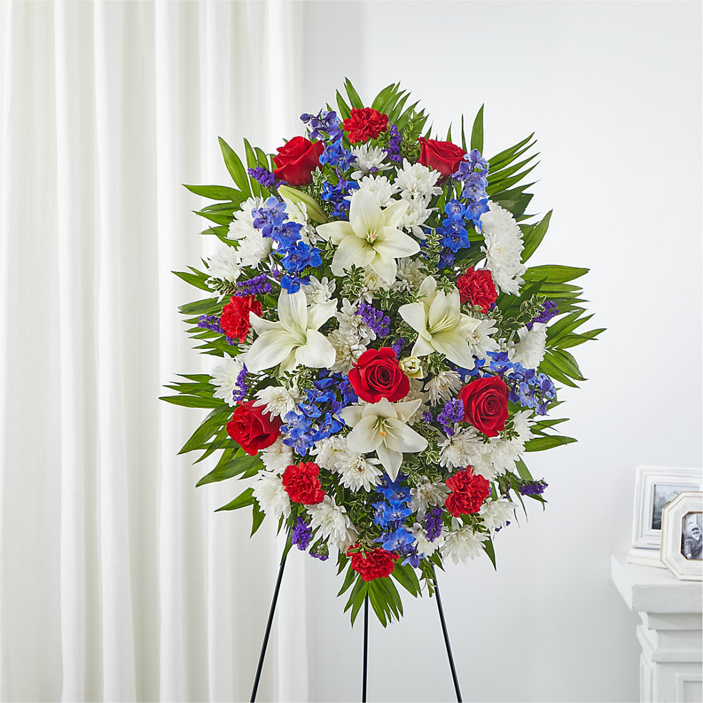 Cherished Service Standing Spray – SKIPS FLORIST & GIFTS, Toms River NJ