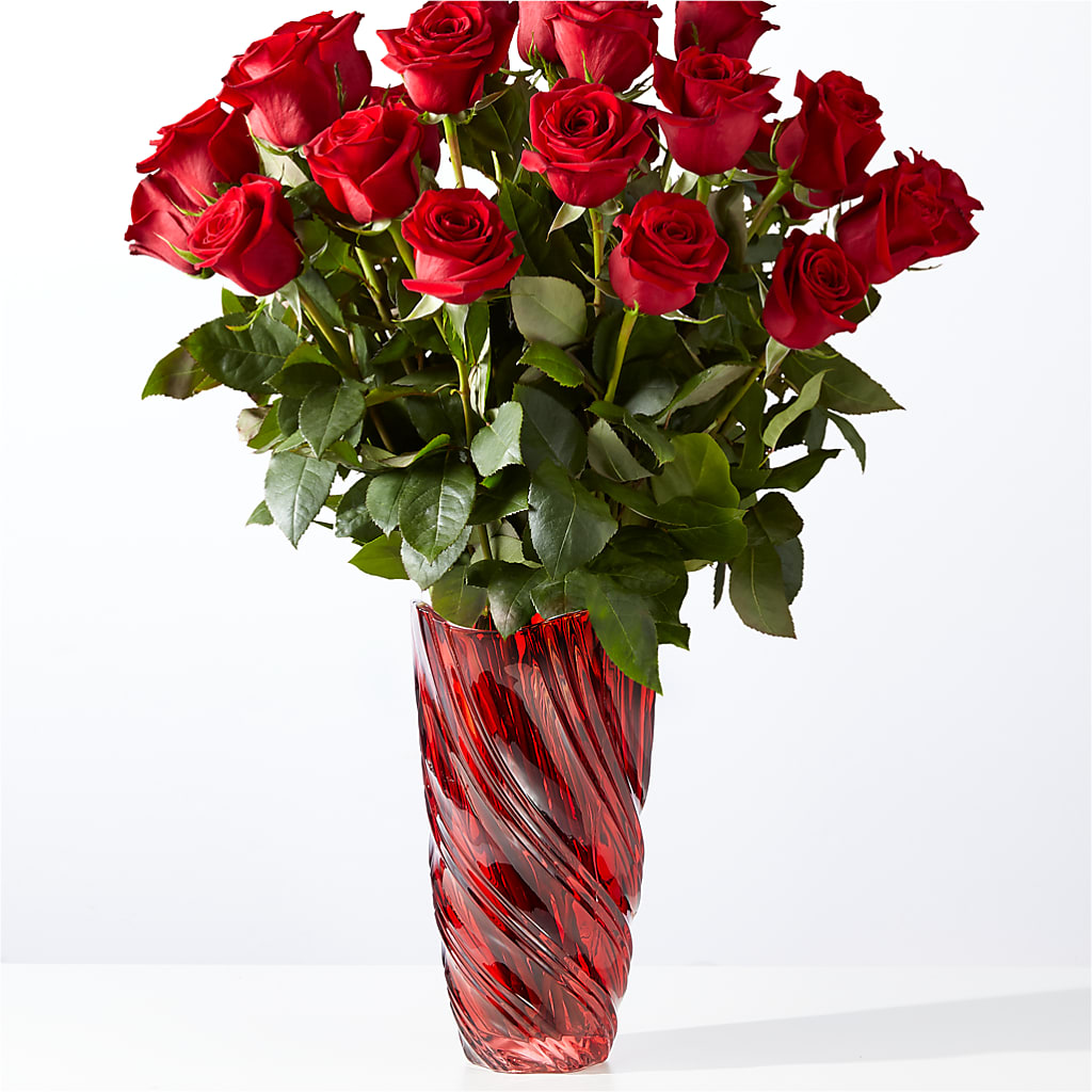 Classic Love Red Rose Bouquet with Luxe Swirl Vase – SKIPS FLORIST & GIFTS, Toms River NJ