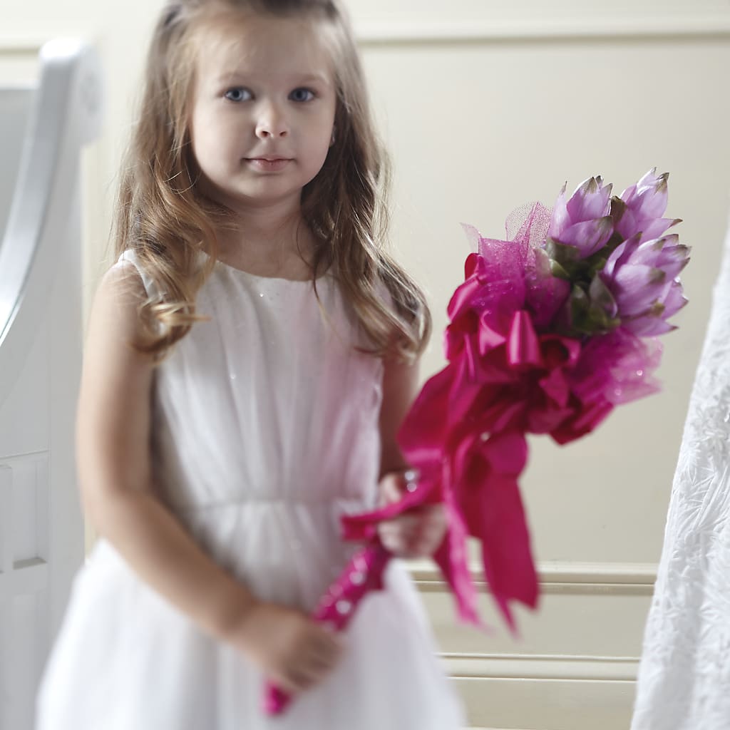 Sparkle Pink Flower Girl Bouquet – SKIPS FLORIST & GIFTS, Toms River NJ