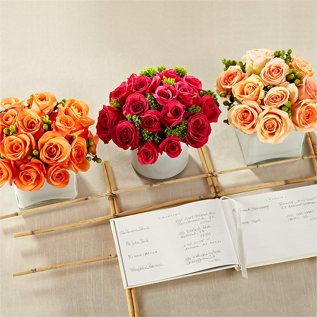 Dawn Rose Centerpiece – SKIPS FLORIST & GIFTS, Toms River NJ