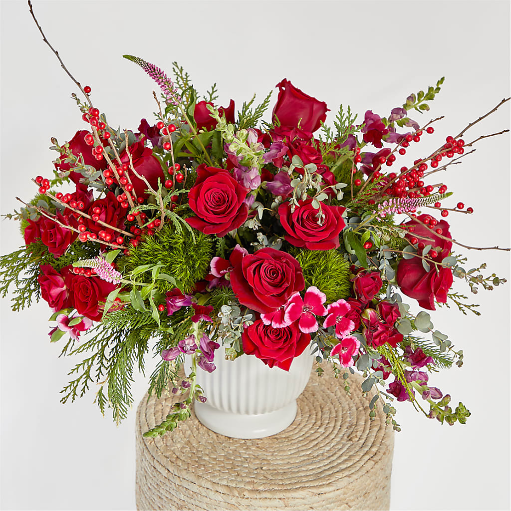 Big Red Bow Bouquet – SKIPS FLORIST & GIFTS, Toms River NJ