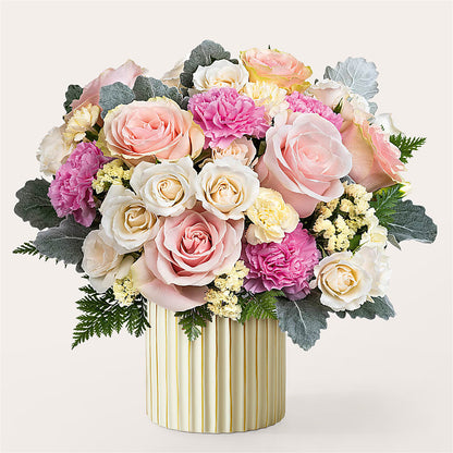 Blissful Moments Bouquet with Ivory Vase – SKIPS FLORIST & GIFTS, Toms River NJ