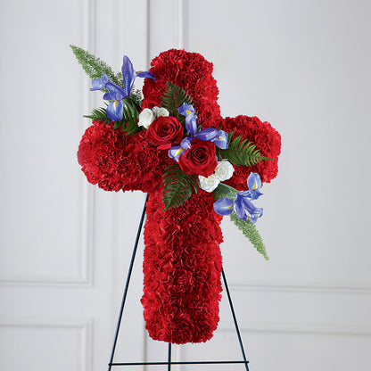 Faithful Hero Floral Cross – SKIPS FLORIST & GIFTS, Toms River NJ