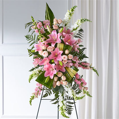Elegant Embrace Standing Spray – SKIPS FLORIST & GIFTS, Toms River NJ