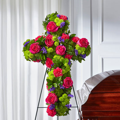 Tribute Rose Floral Cross – SKIPS FLORIST & GIFTS, Toms River NJ
