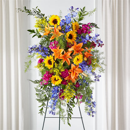 Sunlit Memories Standing Spray (Standard) – SKIPS FLORIST & GIFTS, Toms River NJ