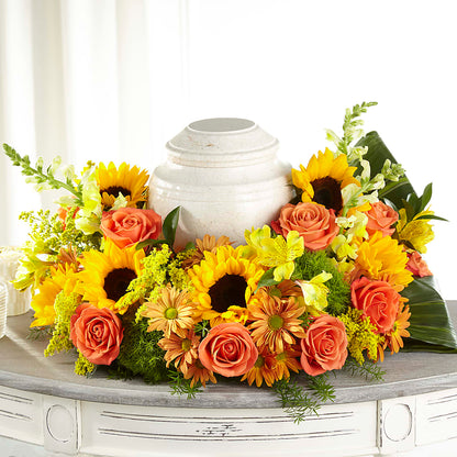 Faithful Sunflower Cremation Adornment – SKIPS FLORIST & GIFTS, Toms River NJ