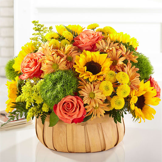 Harvest Sunflower Basket – SKIPS FLORIST & GIFTS, Toms River NJ