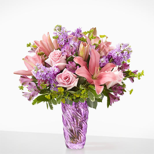 Precious Petals Bouquet with Luxe Swirl Vase – SKIPS FLORIST & GIFTS, Toms River NJ