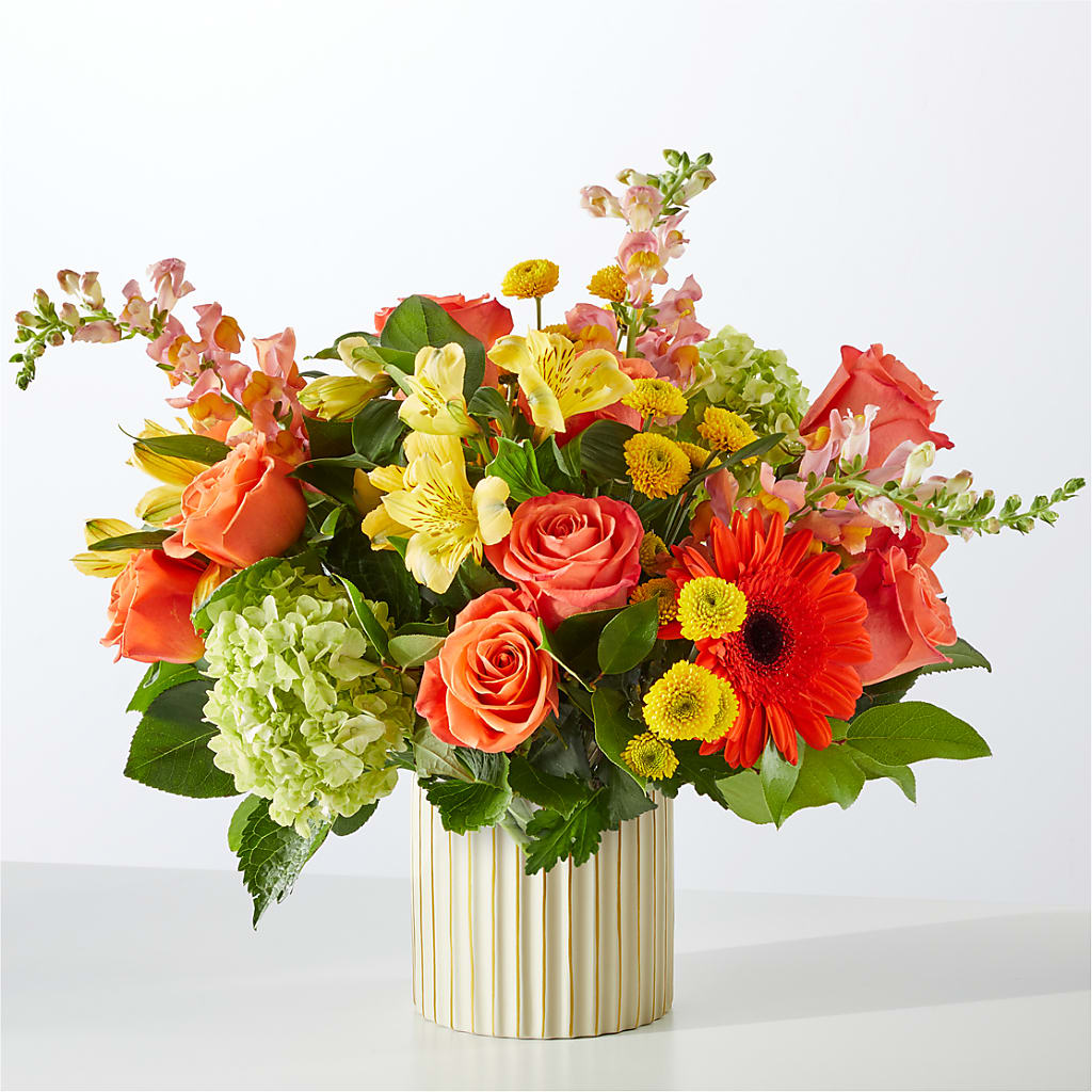 Autumn Sunshine Bouquet with Ivory Vase – SKIPS FLORIST & GIFTS, Toms River NJ