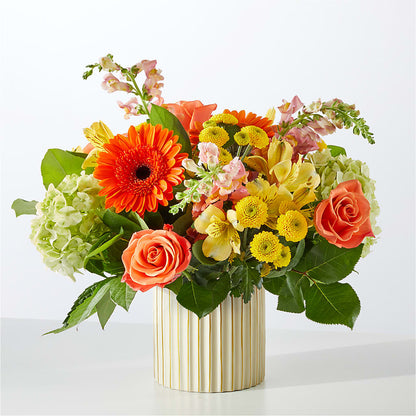Autumn Sunshine Bouquet with Ivory Vase – SKIPS FLORIST & GIFTS, Toms River NJ