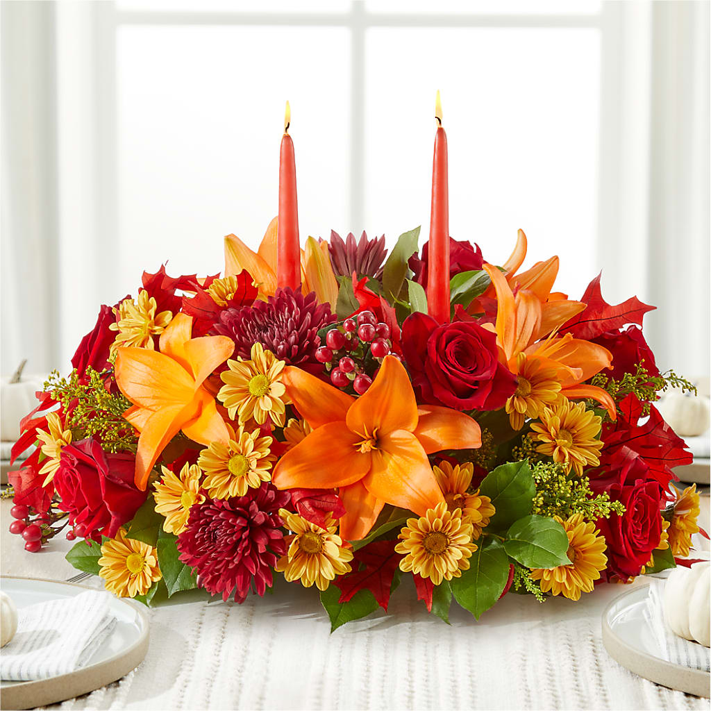 Autumn's Embrace Centerpiece – SKIPS FLORIST & GIFTS, Toms River NJ