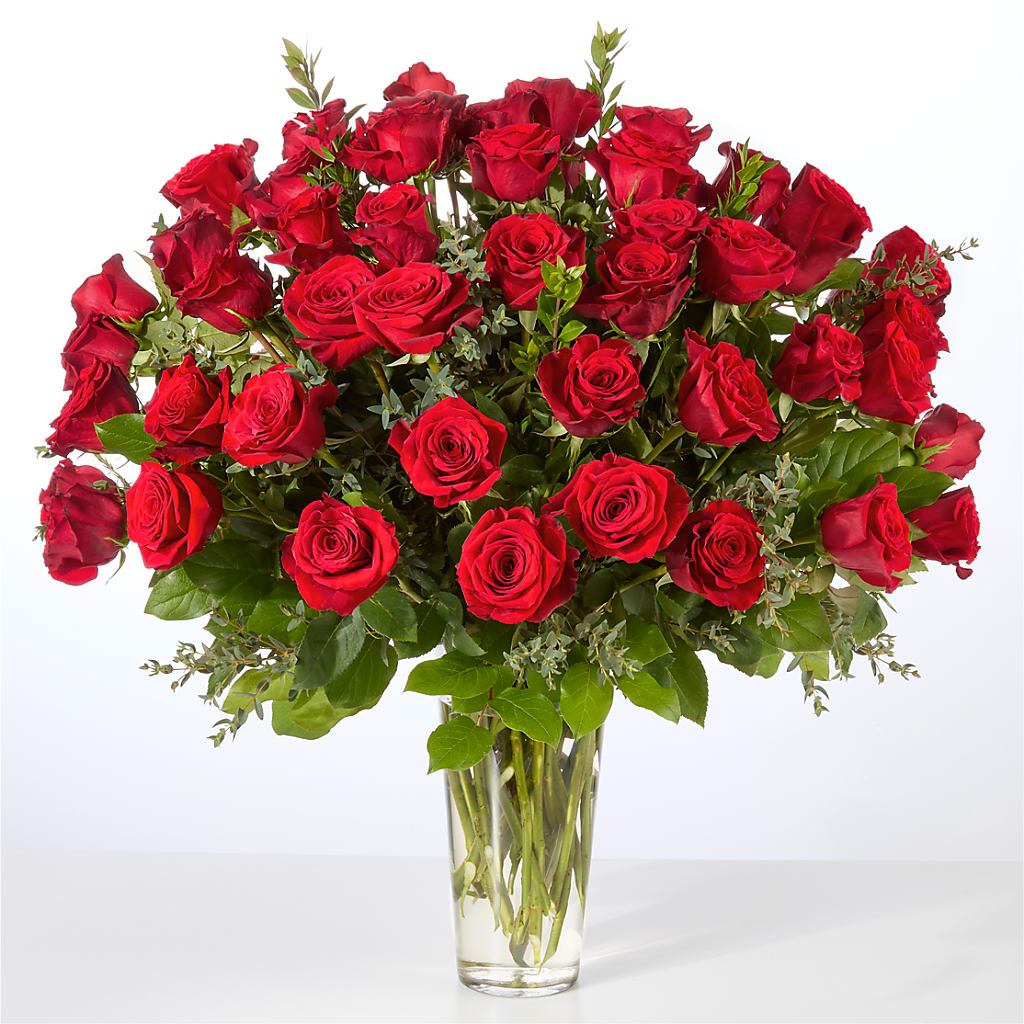 Forever Yours Fifty Stem Red Rose Bouquet – SKIPS FLORIST & GIFTS, Toms River NJ