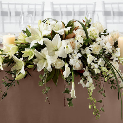 White Linen Arrangement – SKIPS FLORIST & GIFTS, Toms River NJ
