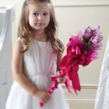 Sparkle Pink Flower Girl Bouquet – SKIPS FLORIST & GIFTS, Toms River NJ